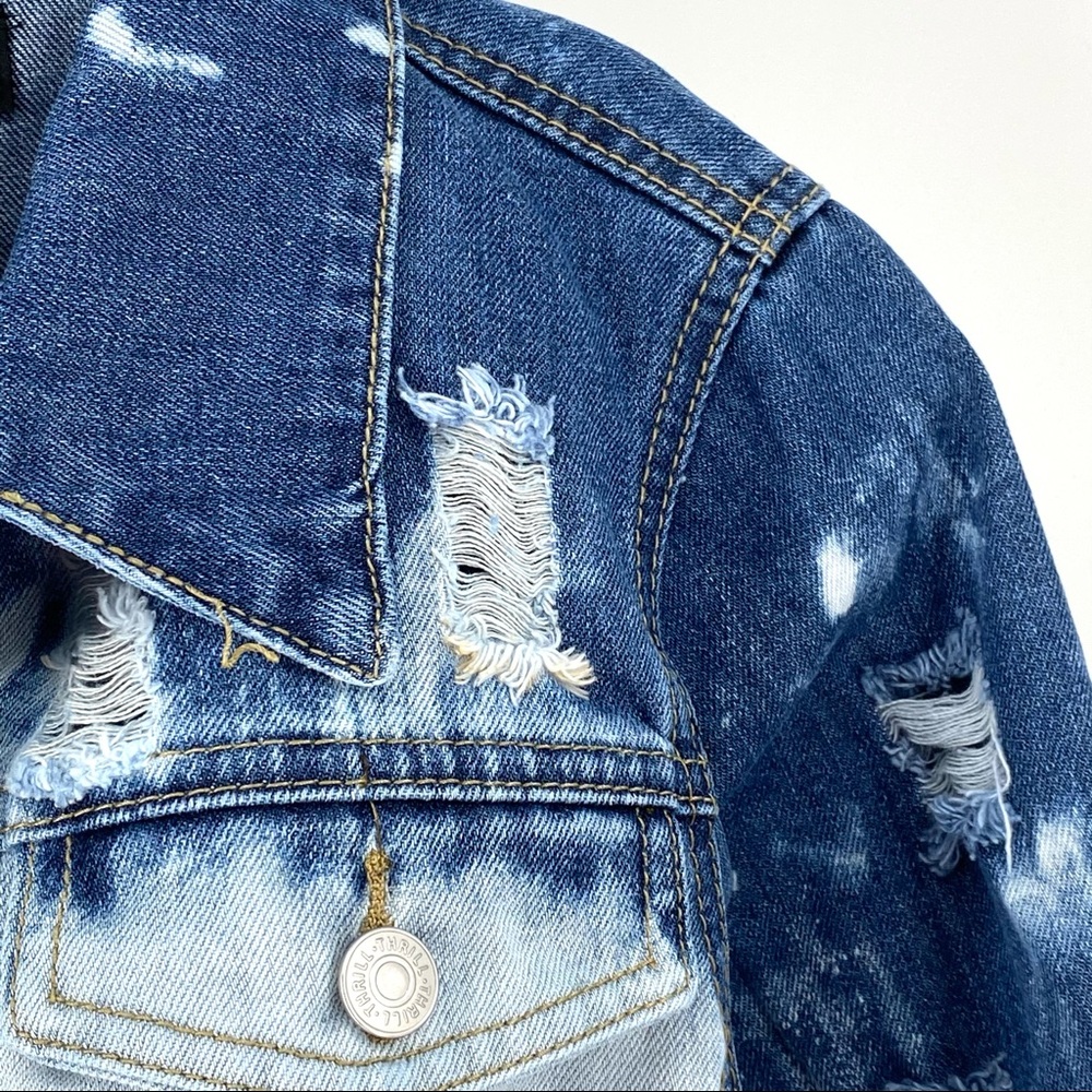 Thrill Women's Fringe Cropped Denim Jacket L - Picture 4 of 7